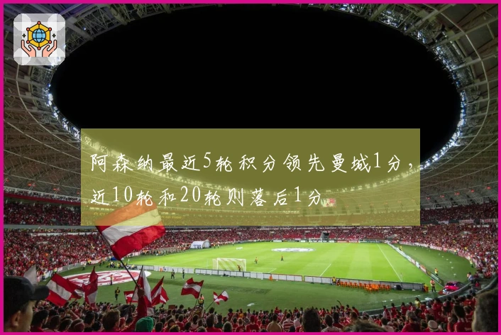 阿森纳最近5轮积分领先曼城1分，近10轮和20轮则落后1分